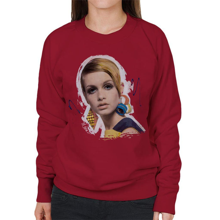 Sidney Maurer Original Portrait Of Twiggy Womens Sweatshirt - Womens Sweatshirt