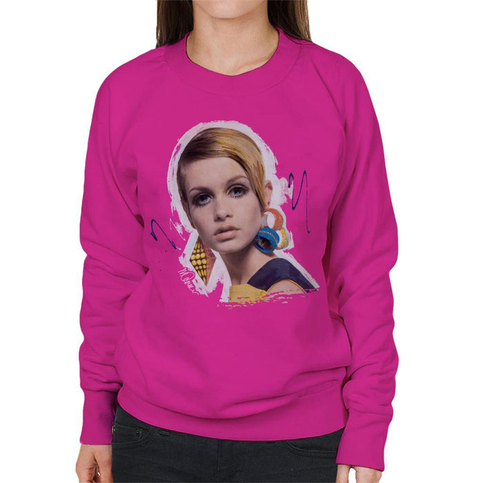 Sidney Maurer Original Portrait Of Twiggy Womens Sweatshirt - Womens Sweatshirt