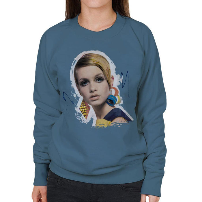 Sidney Maurer Original Portrait Of Twiggy Womens Sweatshirt - Womens Sweatshirt