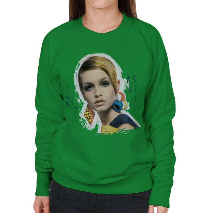 Sidney Maurer Original Portrait Of Twiggy Womens Sweatshirt - Womens Sweatshirt