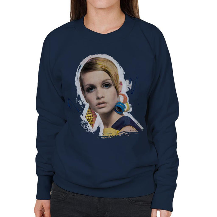 Sidney Maurer Original Portrait Of Twiggy Womens Sweatshirt - Womens Sweatshirt