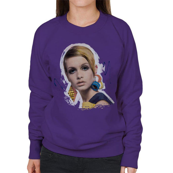 Sidney Maurer Original Portrait Of Twiggy Womens Sweatshirt - Womens Sweatshirt