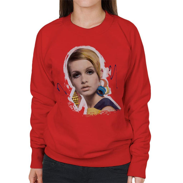 Sidney Maurer Original Portrait Of Twiggy Womens Sweatshirt - Womens Sweatshirt