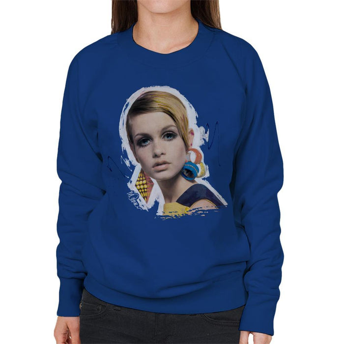 Sidney Maurer Original Portrait Of Twiggy Womens Sweatshirt - Womens Sweatshirt