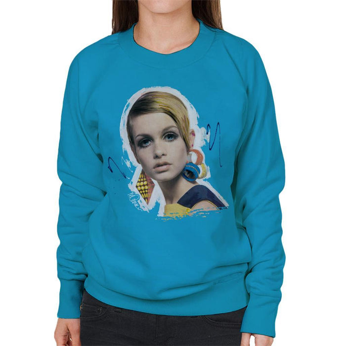 Sidney Maurer Original Portrait Of Twiggy Womens Sweatshirt - Womens Sweatshirt