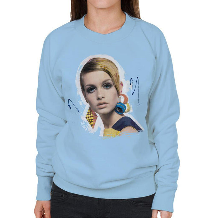 Sidney Maurer Original Portrait Of Twiggy Womens Sweatshirt - Womens Sweatshirt