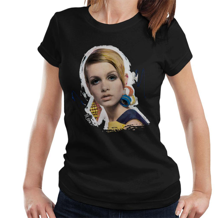 Sidney Maurer Original Portrait Of Twiggy Womens T-Shirt - Womens T-Shirt