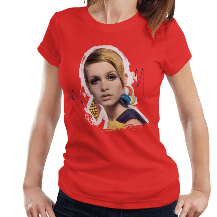 Sidney Maurer Original Portrait Of Twiggy Womens T-Shirt - Womens T-Shirt