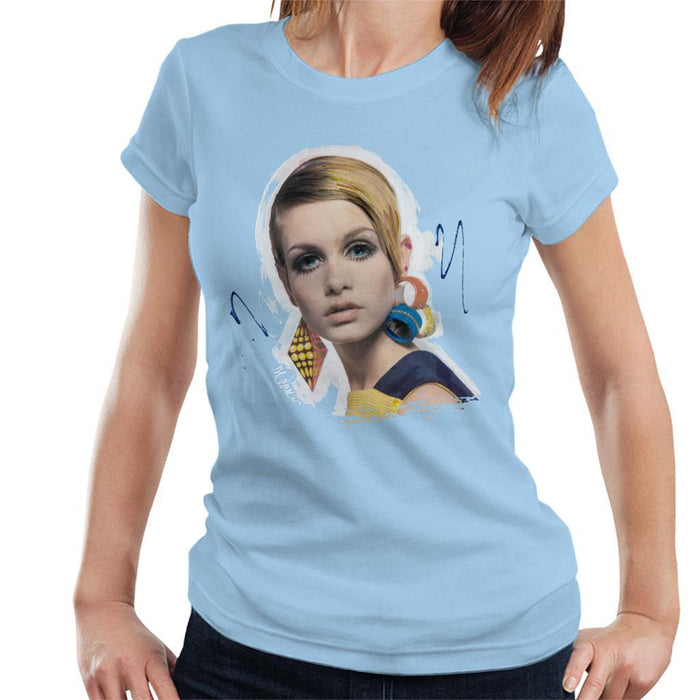Sidney Maurer Original Portrait Of Twiggy Womens T-Shirt - Womens T-Shirt