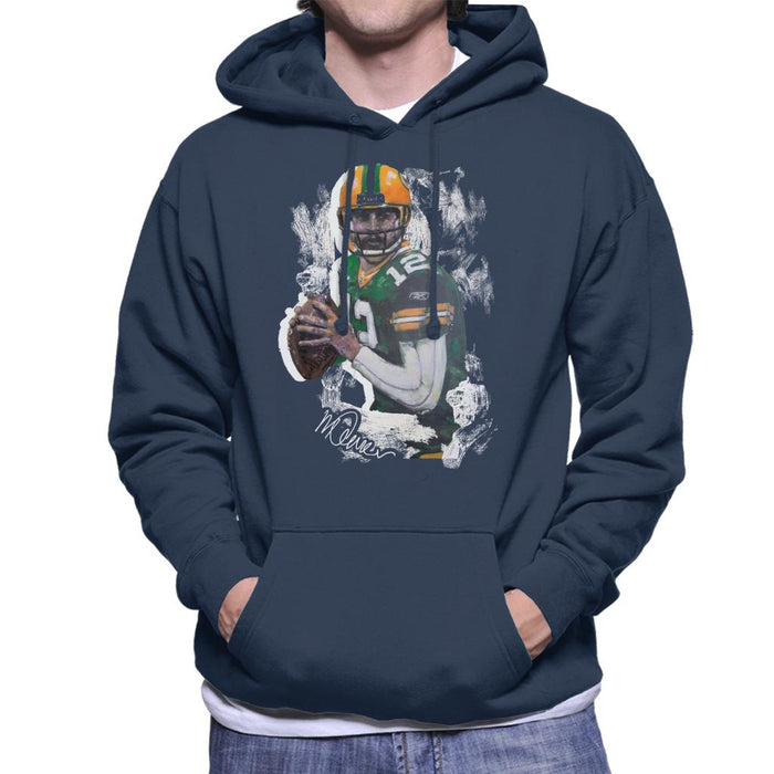 Sidney Maurer Original Portrait Of Aaron Rodgers Men's Hooded Sweatshirt