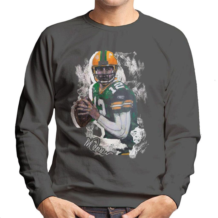 Sidney Maurer Original Portrait Of Aaron Rodgers Men's Sweatshirt