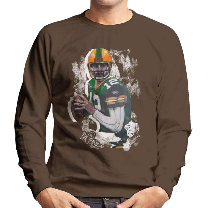 Sidney Maurer Original Portrait Of Aaron Rodgers Men's Sweatshirt