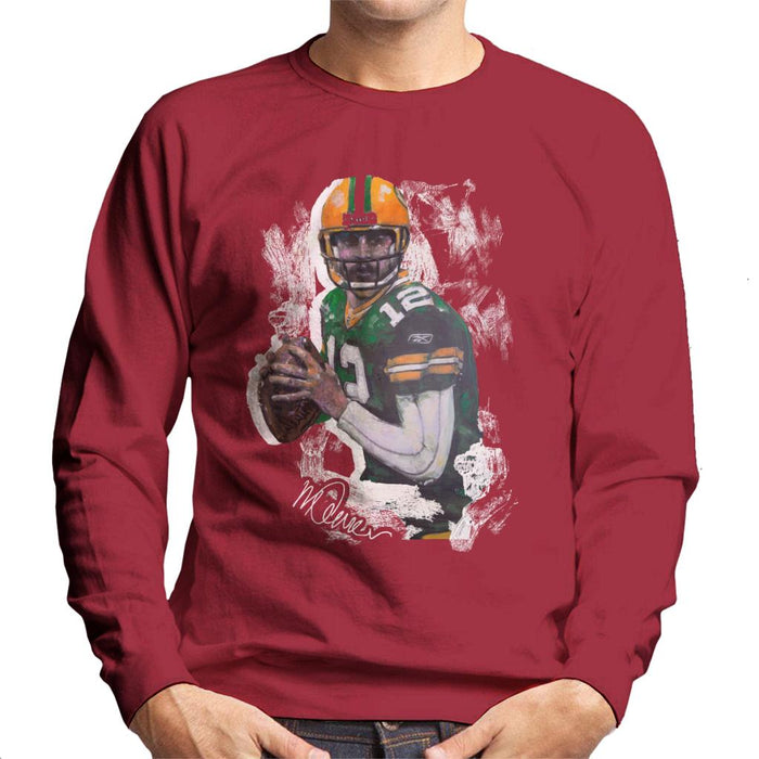 Sidney Maurer Original Portrait Of Aaron Rodgers Men's Sweatshirt