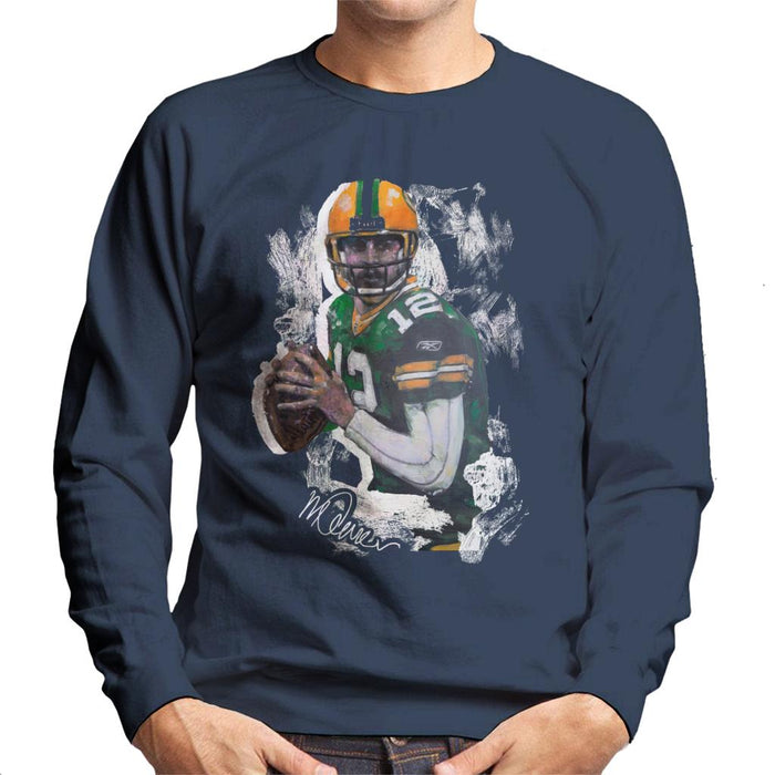 Sidney Maurer Original Portrait Of Aaron Rodgers Men's Sweatshirt