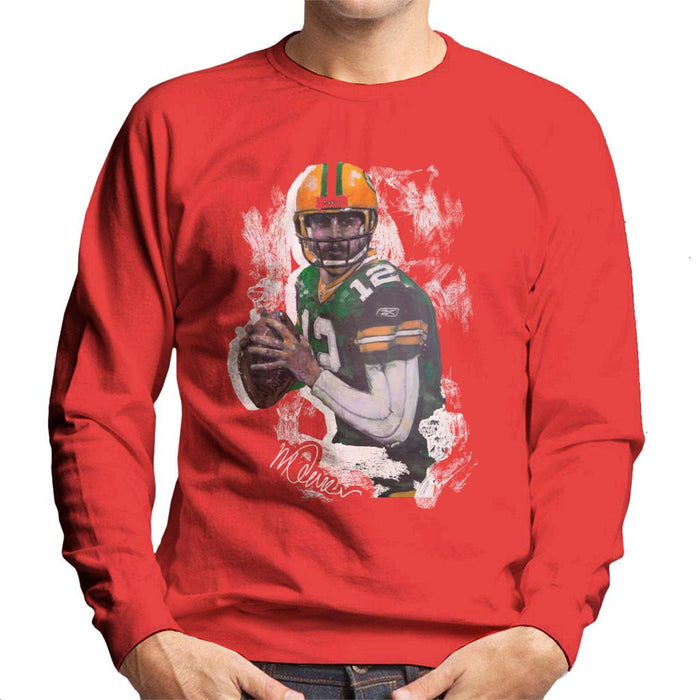 Sidney Maurer Original Portrait Of Aaron Rodgers Men's Sweatshirt