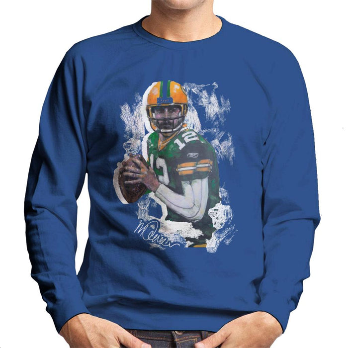 Sidney Maurer Original Portrait Of Aaron Rodgers Men's Sweatshirt