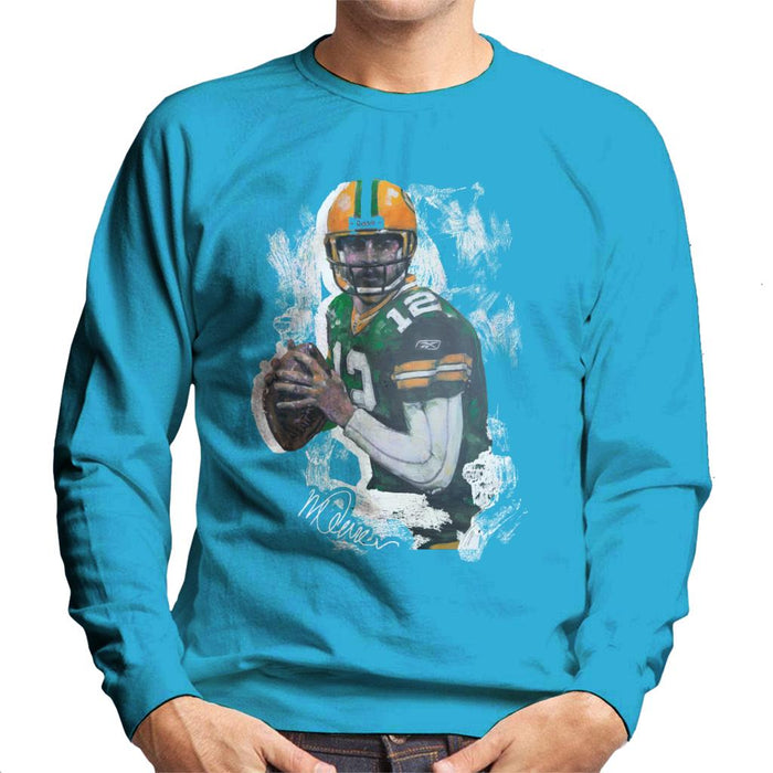 Sidney Maurer Original Portrait Of Aaron Rodgers Men's Sweatshirt