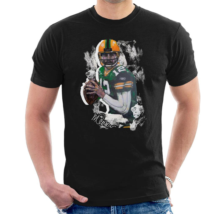 Sidney Maurer Original Portrait Of Aaron Rodgers Men's T-Shirt