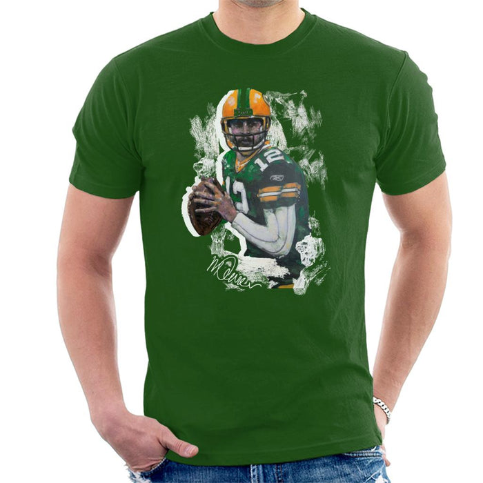 Sidney Maurer Original Portrait Of Aaron Rodgers Men's T-Shirt
