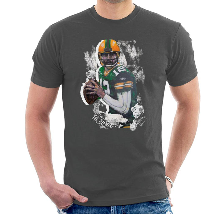 Sidney Maurer Original Portrait Of Aaron Rodgers Men's T-Shirt