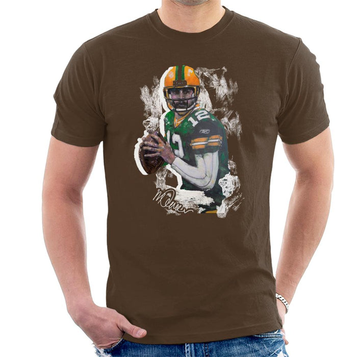 Sidney Maurer Original Portrait Of Aaron Rodgers Men's T-Shirt