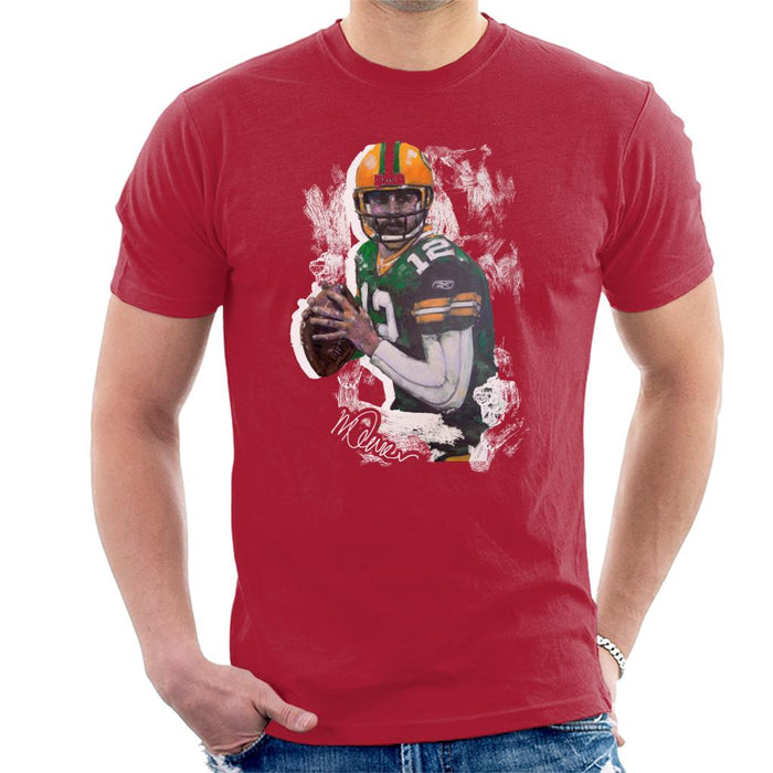 Sidney Maurer Original Portrait Of Aaron Rodgers Men's T-Shirt