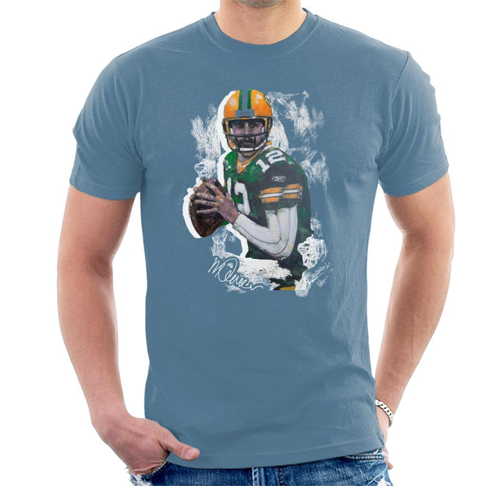Sidney Maurer Original Portrait Of Aaron Rodgers Men's T-Shirt