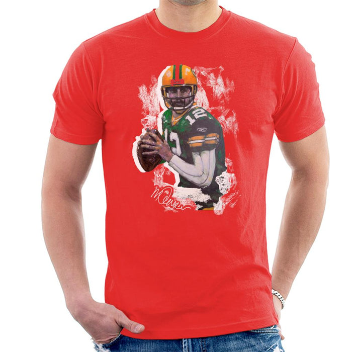 Sidney Maurer Original Portrait Of Aaron Rodgers Men's T-Shirt