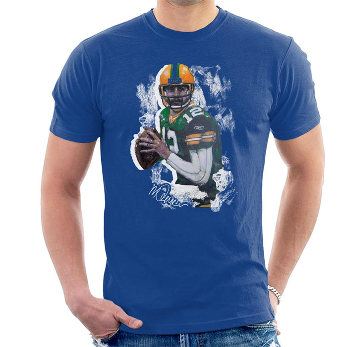 Sidney Maurer Original Portrait Of Aaron Rodgers Men's T-Shirt