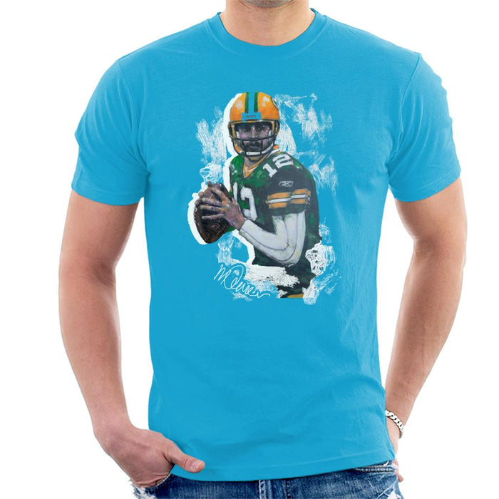 Sidney Maurer Original Portrait Of Aaron Rodgers Men's T-Shirt