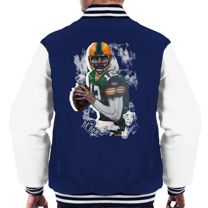 Sidney Maurer Original Portrait Of Aaron Rodgers Men's Varsity Jacket