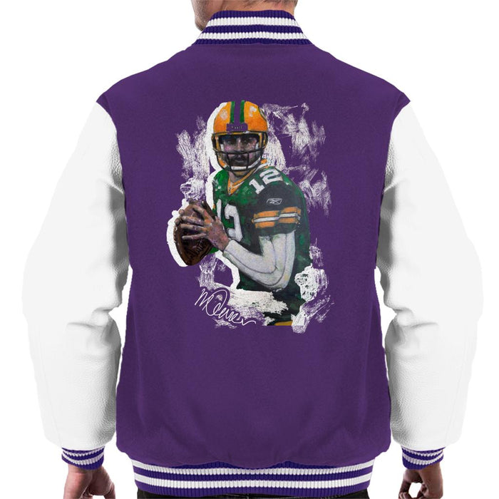 Sidney Maurer Original Portrait Of Aaron Rodgers Men's Varsity Jacket