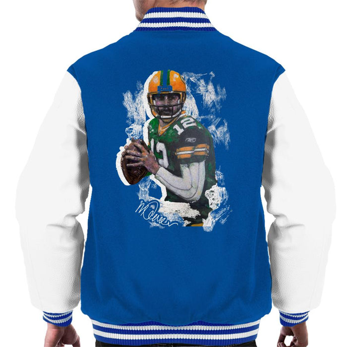 Sidney Maurer Original Portrait Of Aaron Rodgers Men's Varsity Jacket