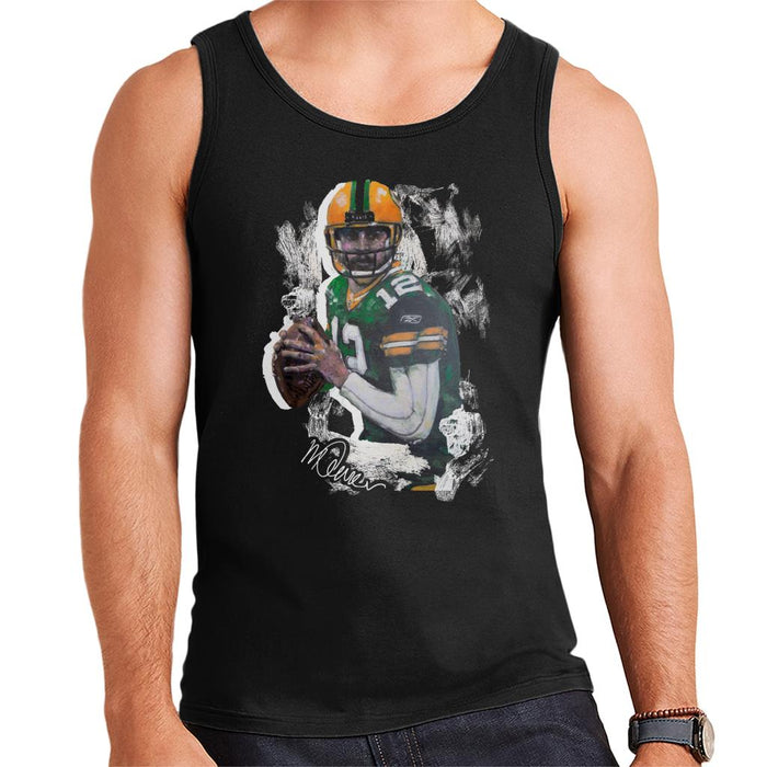 Sidney Maurer Original Portrait Of Aaron Rodgers Men's Vest