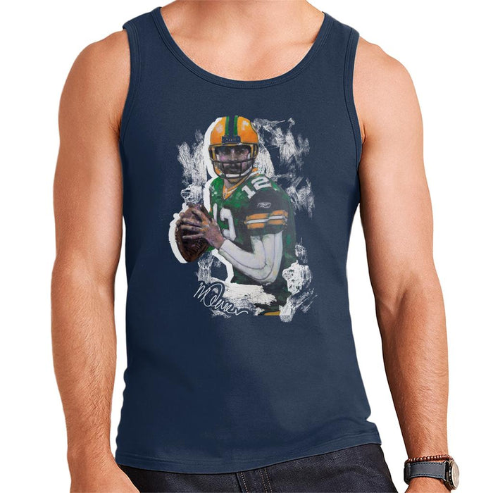 Sidney Maurer Original Portrait Of Aaron Rodgers Men's Vest