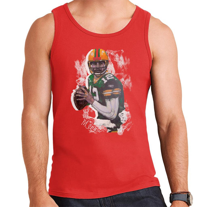 Sidney Maurer Original Portrait Of Aaron Rodgers Men's Vest