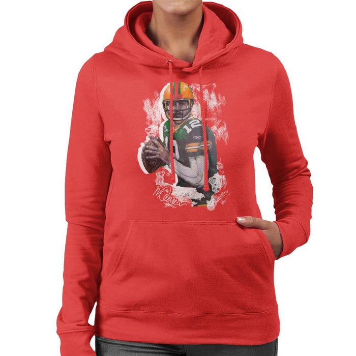 Sidney Maurer Original Portrait Of Aaron Rodgers Women's Hooded Sweatshirt