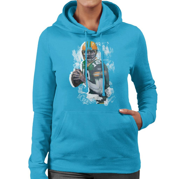 Sidney Maurer Original Portrait Of Aaron Rodgers Women's Hooded Sweatshirt