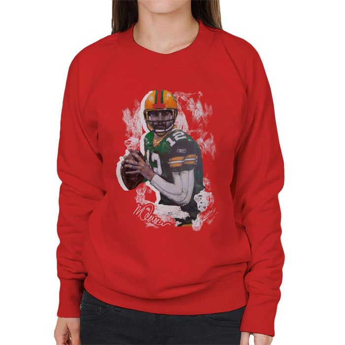 Sidney Maurer Original Portrait Of Aaron Rodgers Women's Sweatshirt