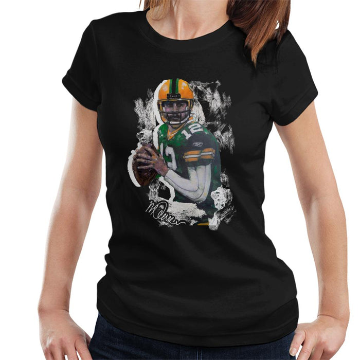 Sidney Maurer Original Portrait Of Aaron Rodgers Women's T-Shirt