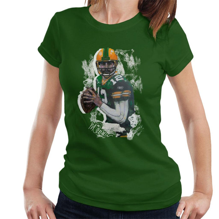 Sidney Maurer Original Portrait Of Aaron Rodgers Women's T-Shirt