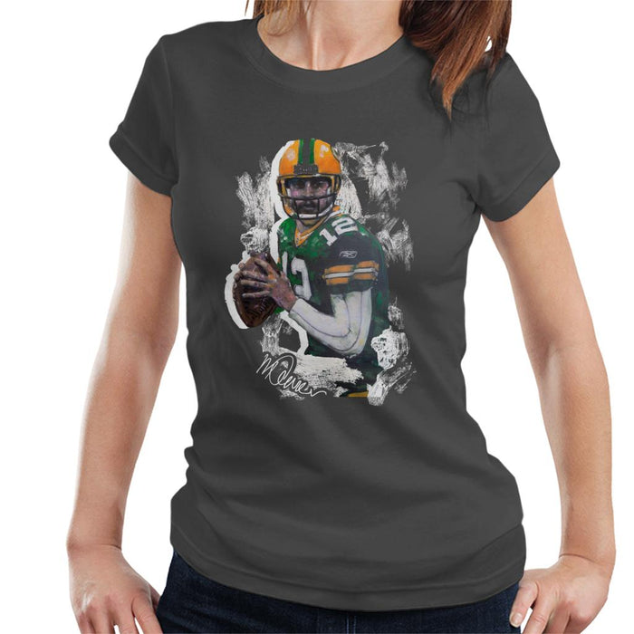 Sidney Maurer Original Portrait Of Aaron Rodgers Women's T-Shirt