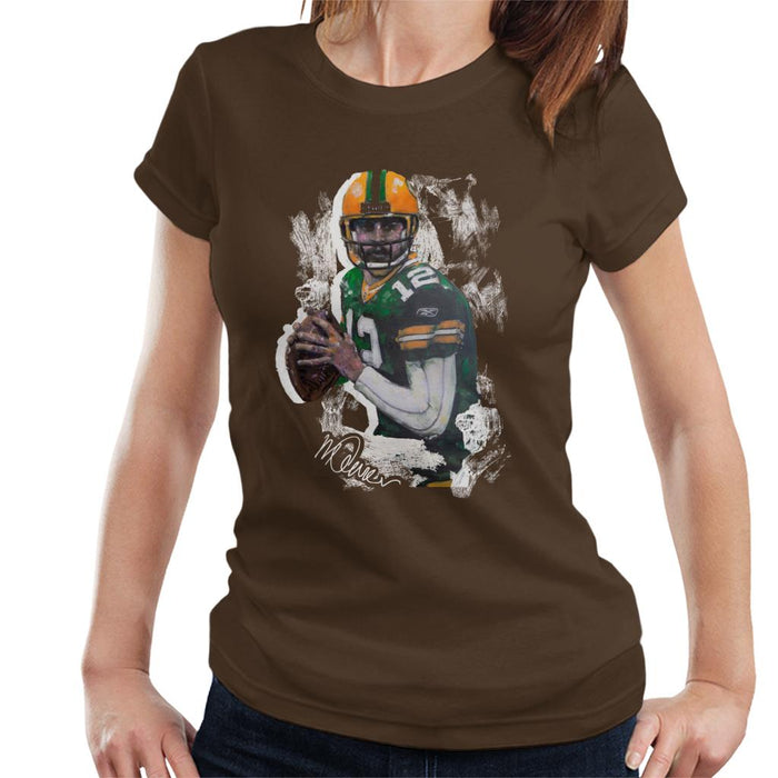 Sidney Maurer Original Portrait Of Aaron Rodgers Women's T-Shirt