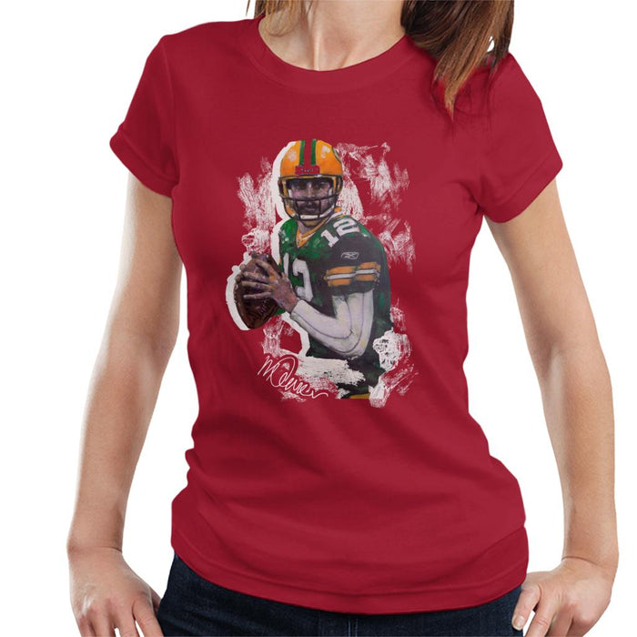 Sidney Maurer Original Portrait Of Aaron Rodgers Women's T-Shirt