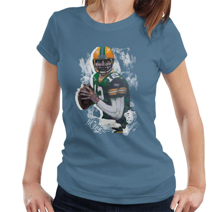 Sidney Maurer Original Portrait Of Aaron Rodgers Women's T-Shirt