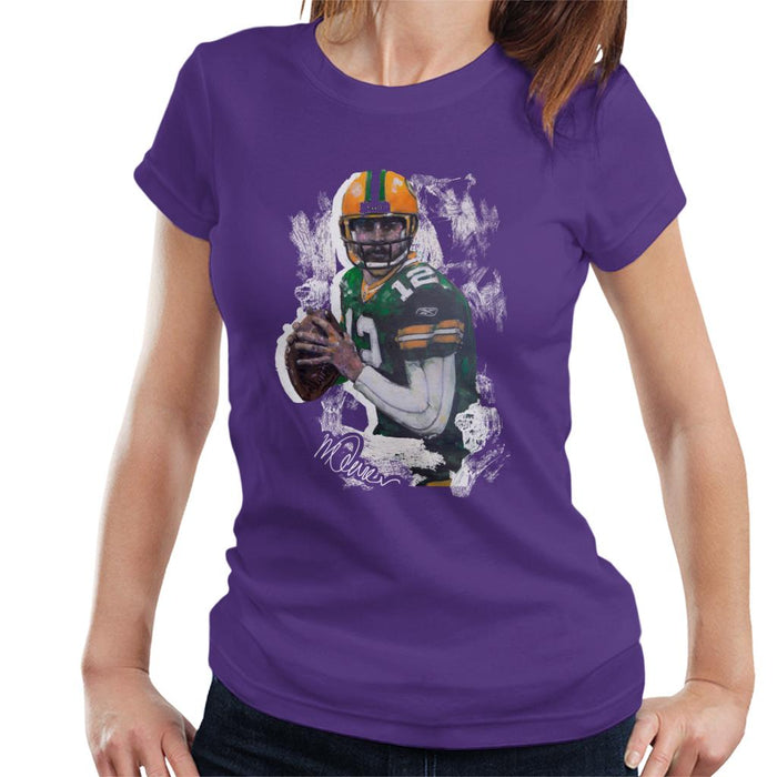 Sidney Maurer Original Portrait Of Aaron Rodgers Women's T-Shirt