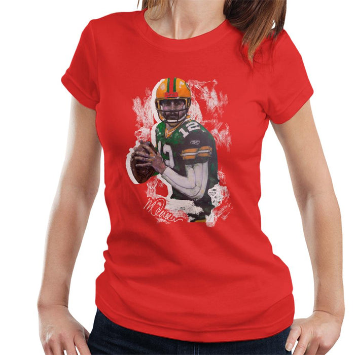 Sidney Maurer Original Portrait Of Aaron Rodgers Women's T-Shirt