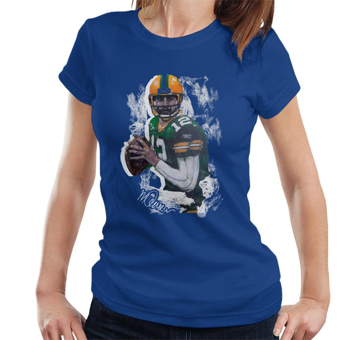 Sidney Maurer Original Portrait Of Aaron Rodgers Women's T-Shirt
