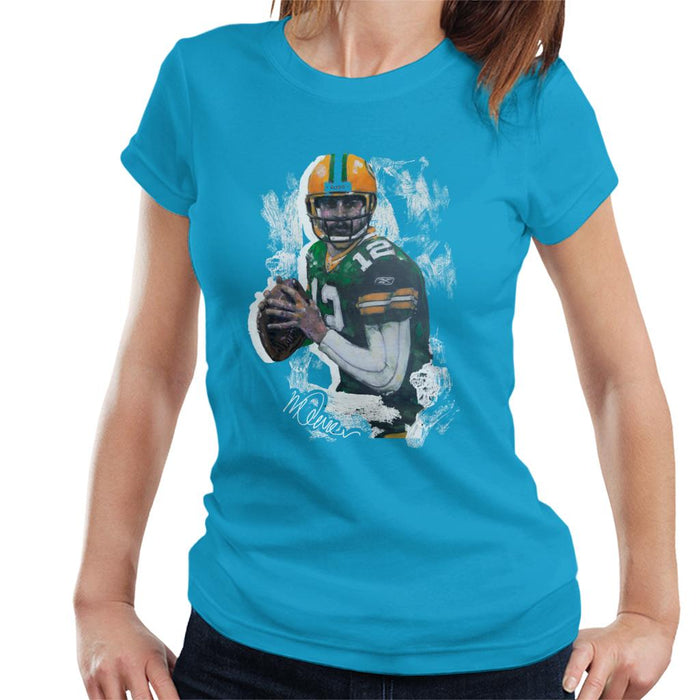 Sidney Maurer Original Portrait Of Aaron Rodgers Women's T-Shirt