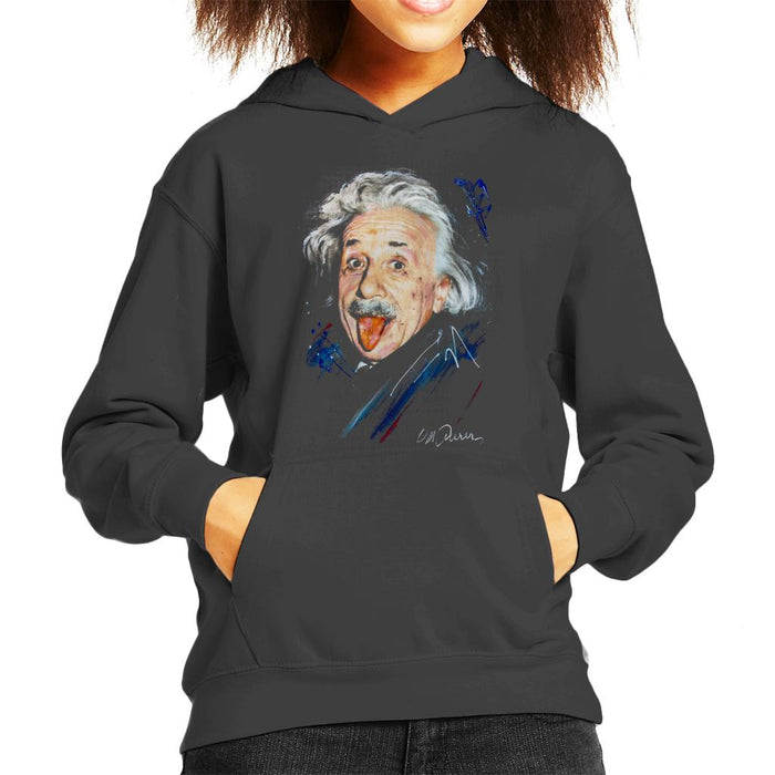 Sidney Maurer Original Portrait Of Albert Einstein Kid's Hooded Sweatshirt